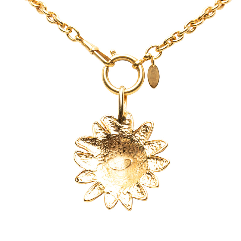CC Gold Plated Leo Lion Sun Medallion Pendant Necklace - Image 2