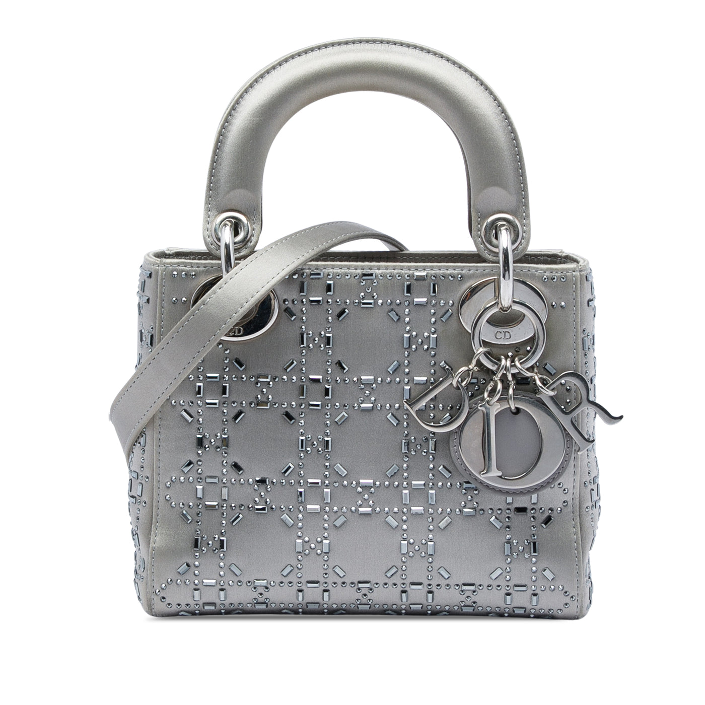 Mini Satin Cannage Crystal Embellished Lady Dior - Image 1