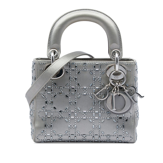 Mini Satin Cannage Crystal Embellished Lady Dior - Image 1