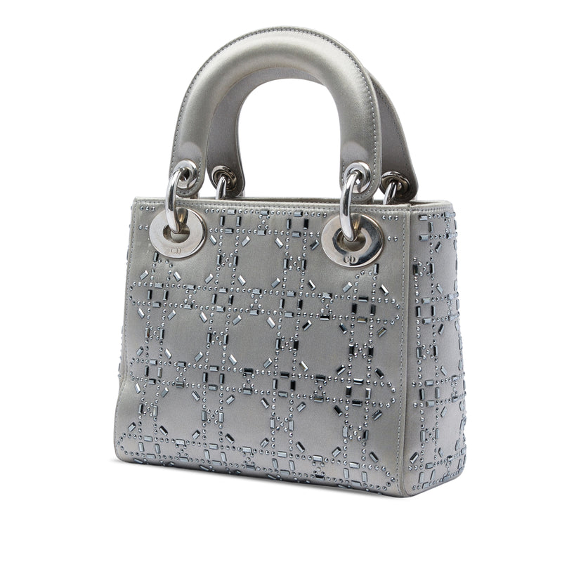 Mini Satin Cannage Crystal Embellished Lady Dior - Image 2