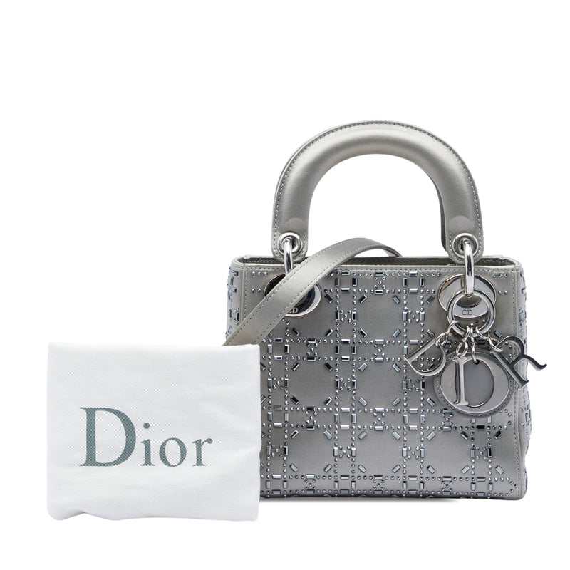 Mini Satin Cannage Crystal Embellished Lady Dior - Image 5