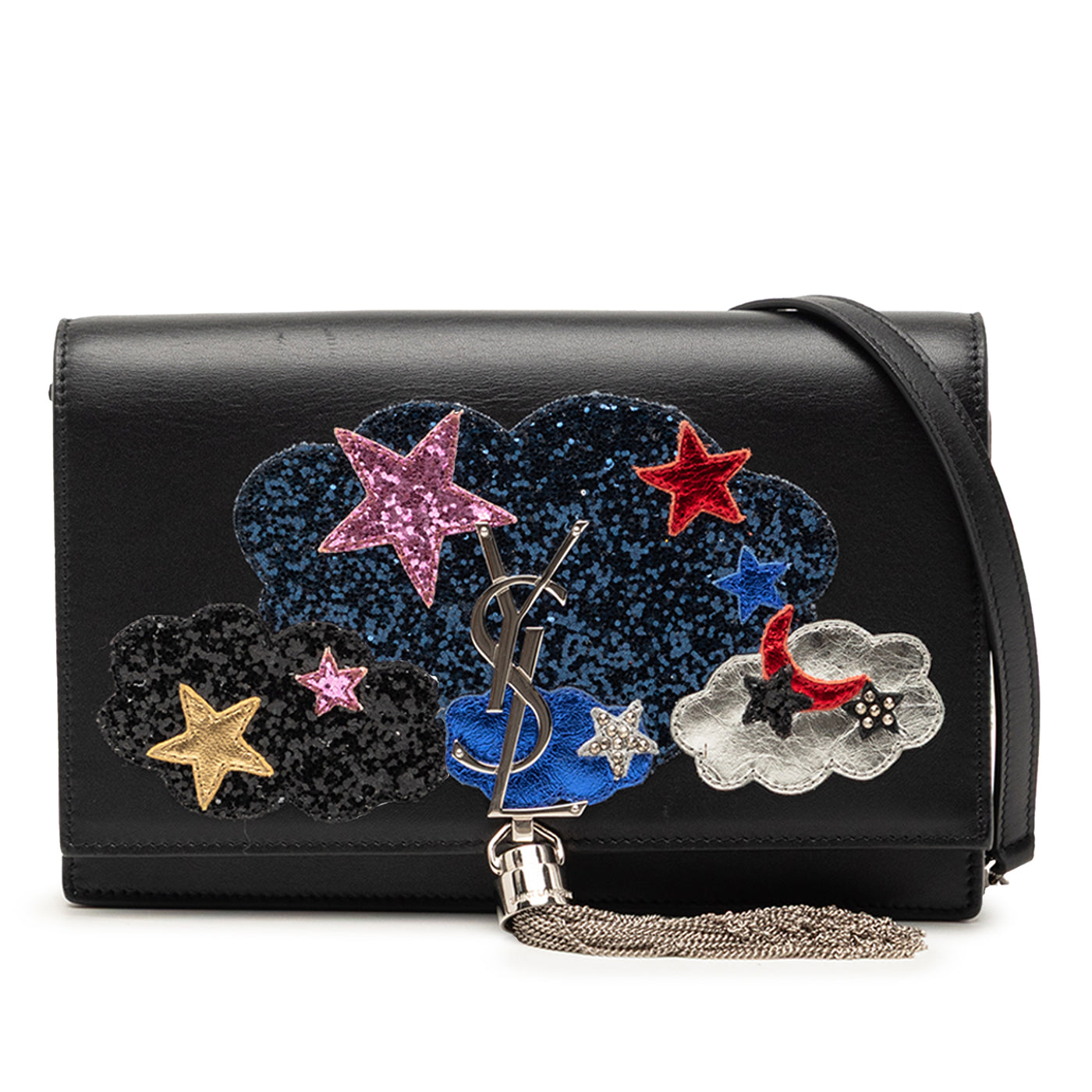 Calfskin Cloud Star Applique Classic Monogram Kate Tassel Wallet on Chain - Image 1