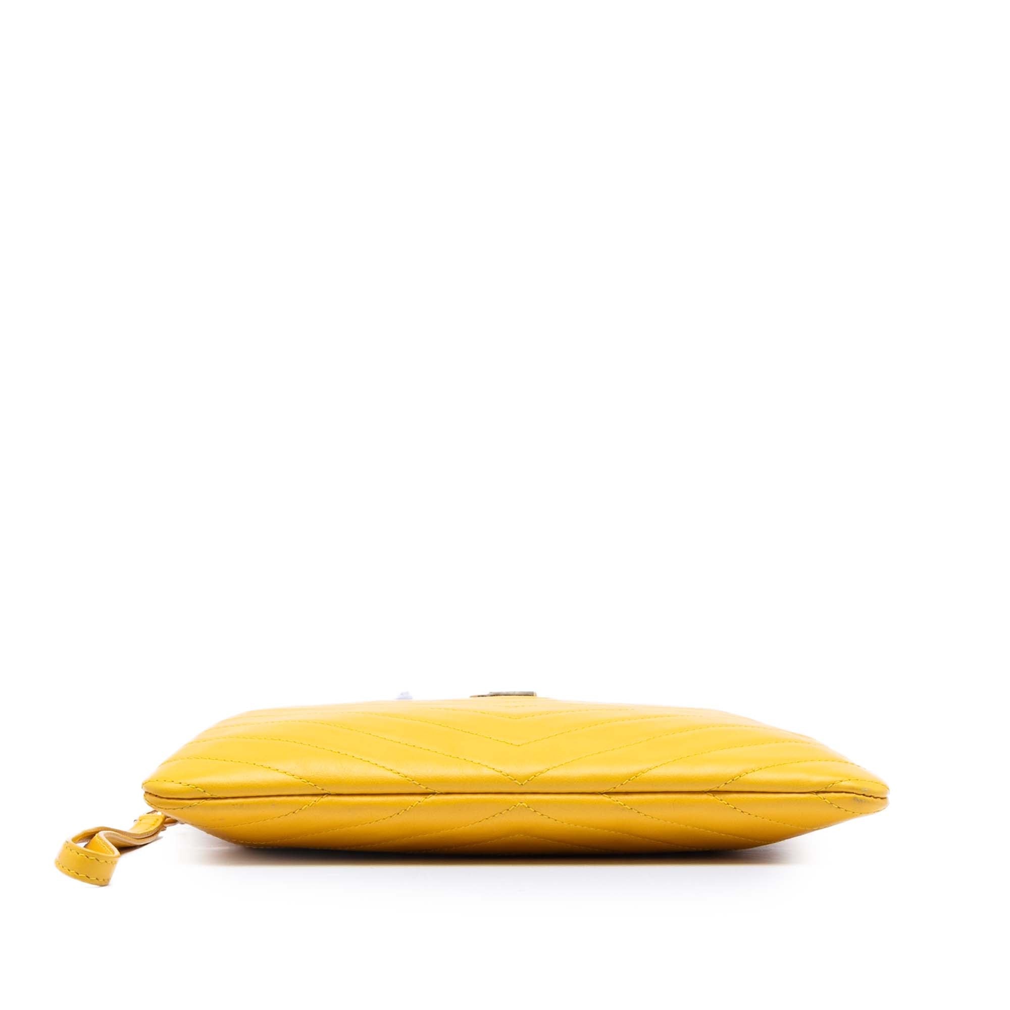 Chevron Leather Monogram Zip A5 Wristlet Pouch - Image 3