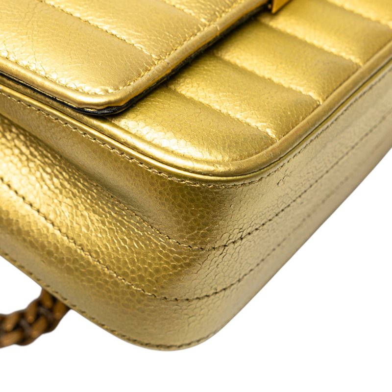 Small Metallic Grain De Poudre Monogram Vicky Chain Bag - Image 7