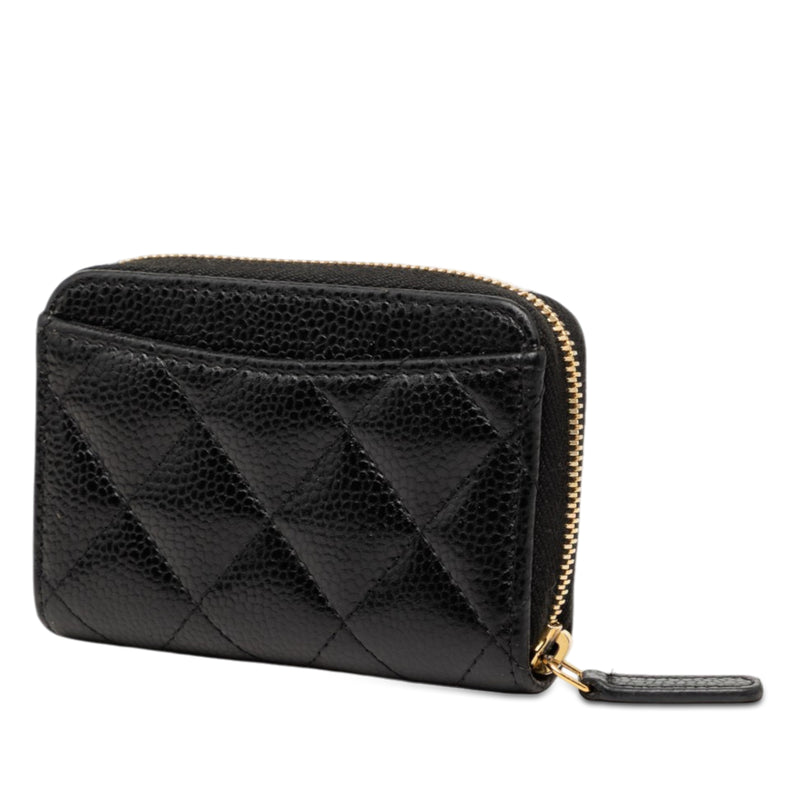 CC Quilted Caviar Zip Coin Purse - Image 2