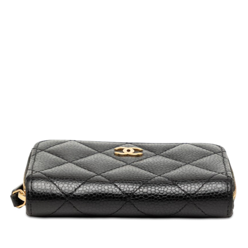 CC Quilted Caviar Zip Coin Purse - Image 3