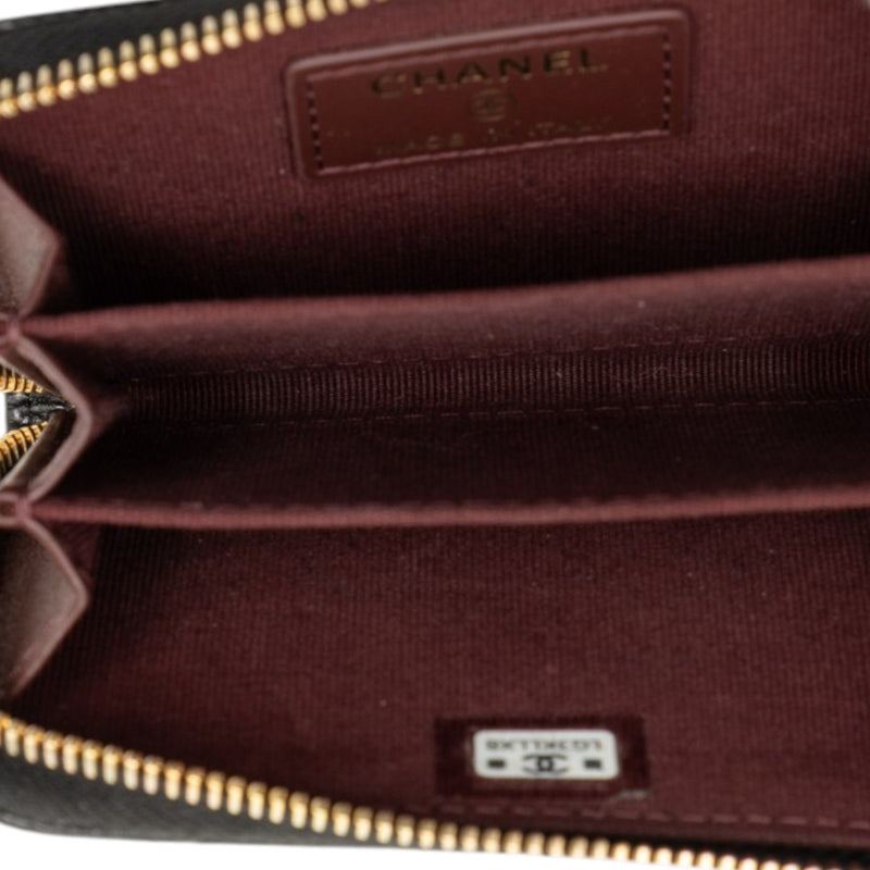 CC Quilted Caviar Zip Coin Purse - Image 4
