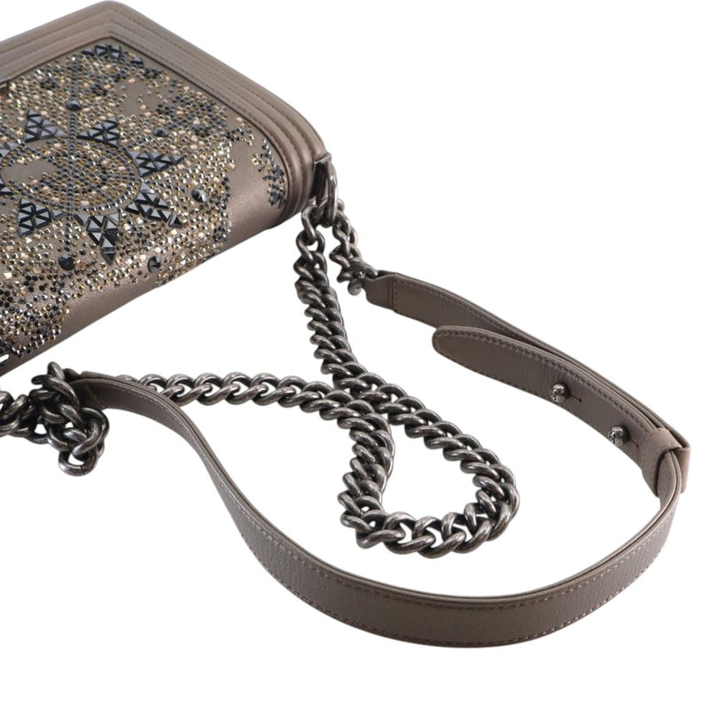 Old Medium Metallic Goatskin Crystal Boy Flap - Image 14