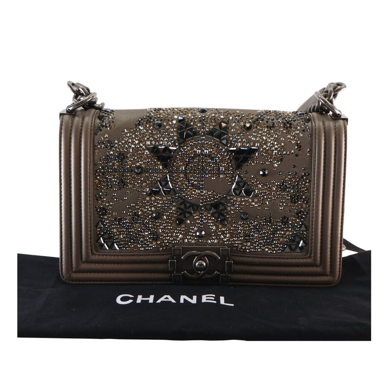 Old Medium Metallic Goatskin Crystal Boy Flap - Image 15