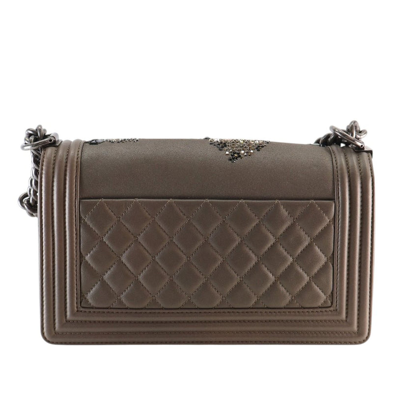 Old Medium Metallic Goatskin Crystal Boy Flap - Image 2