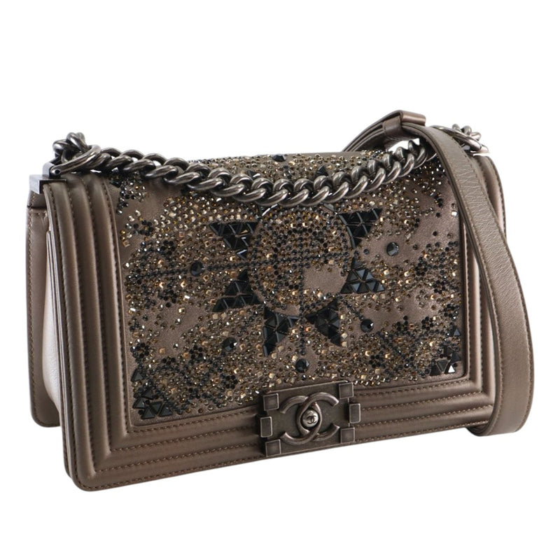 Old Medium Metallic Goatskin Crystal Boy Flap - Image 8