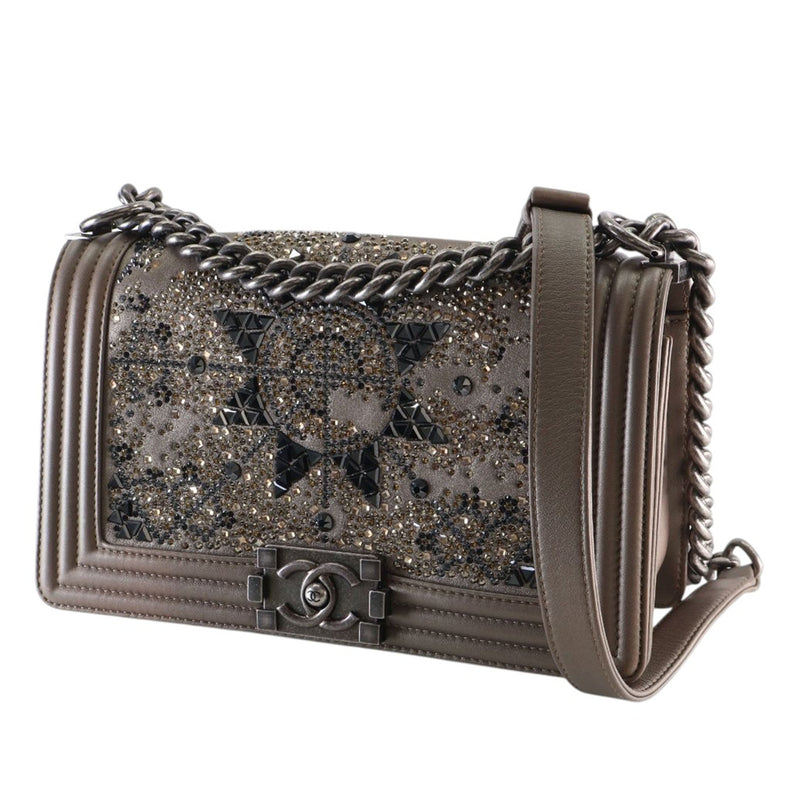Old Medium Metallic Goatskin Crystal Boy Flap - Image 9