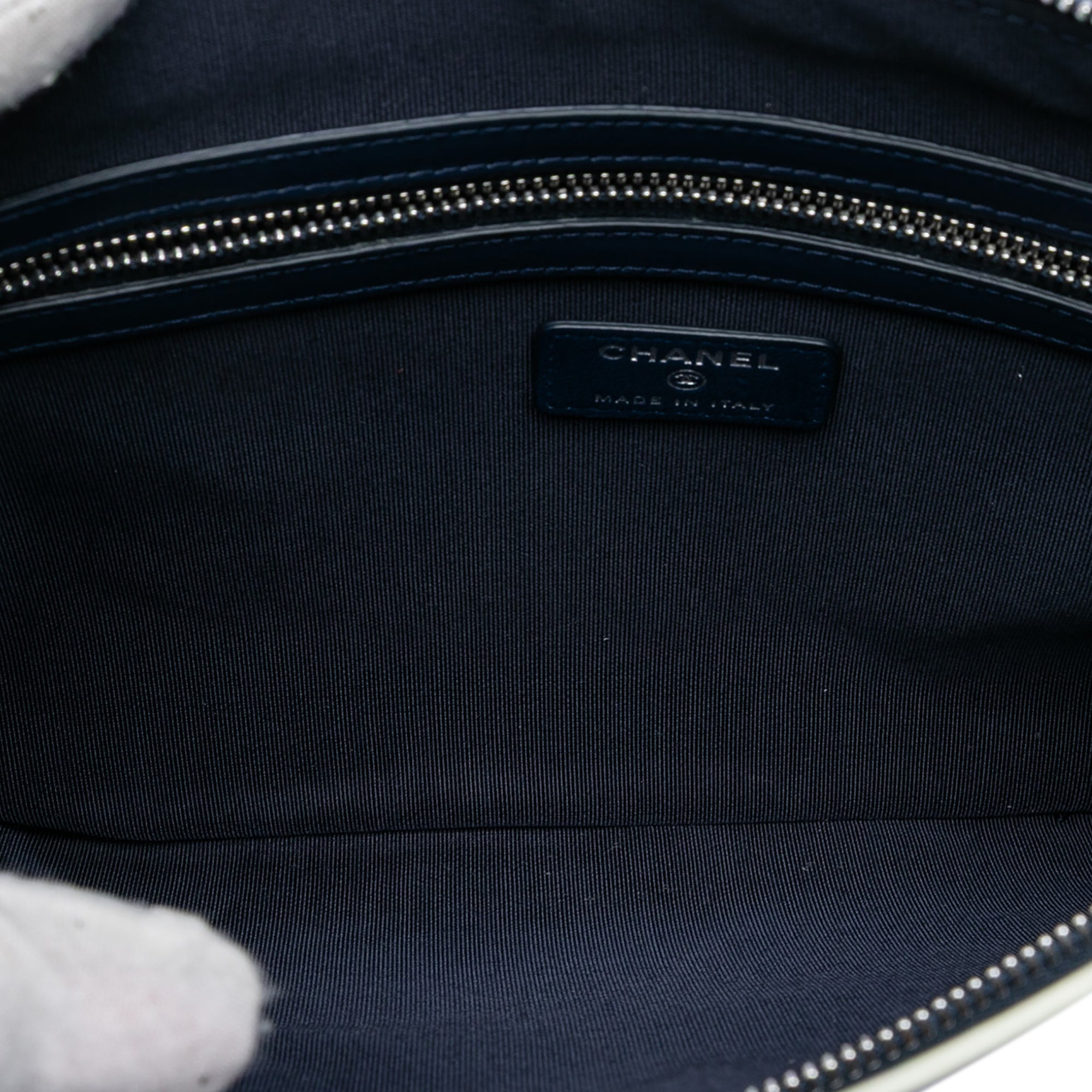 CC Lambskin Patchwork Tassel Clutch - Image 4