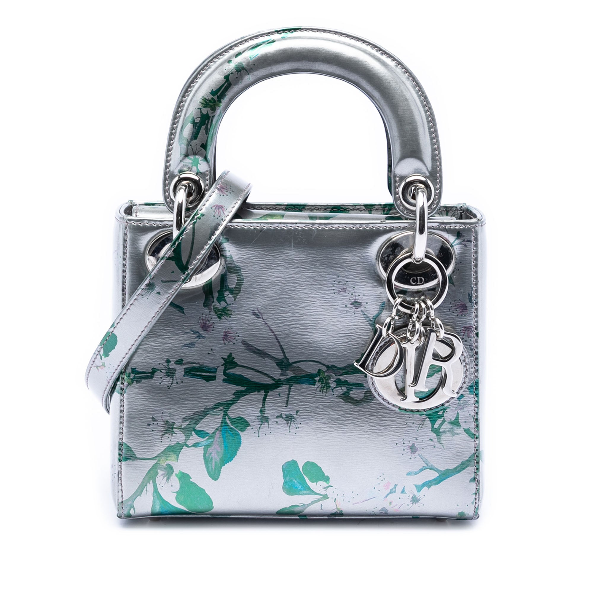 Mini Metallic Lambskin Floral Printed Lady Dior - Image 1