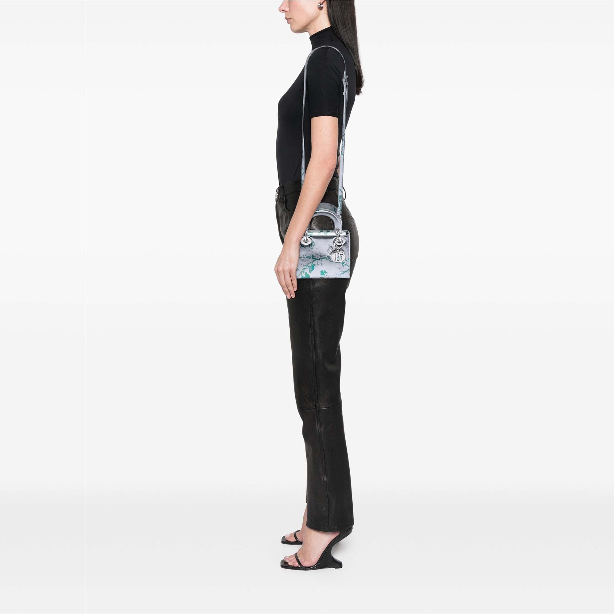 Mini Metallic Lambskin Floral Printed Lady Dior - Image 7