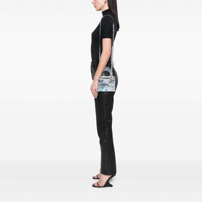 Mini Metallic Lambskin Floral Printed Lady Dior - Image 7