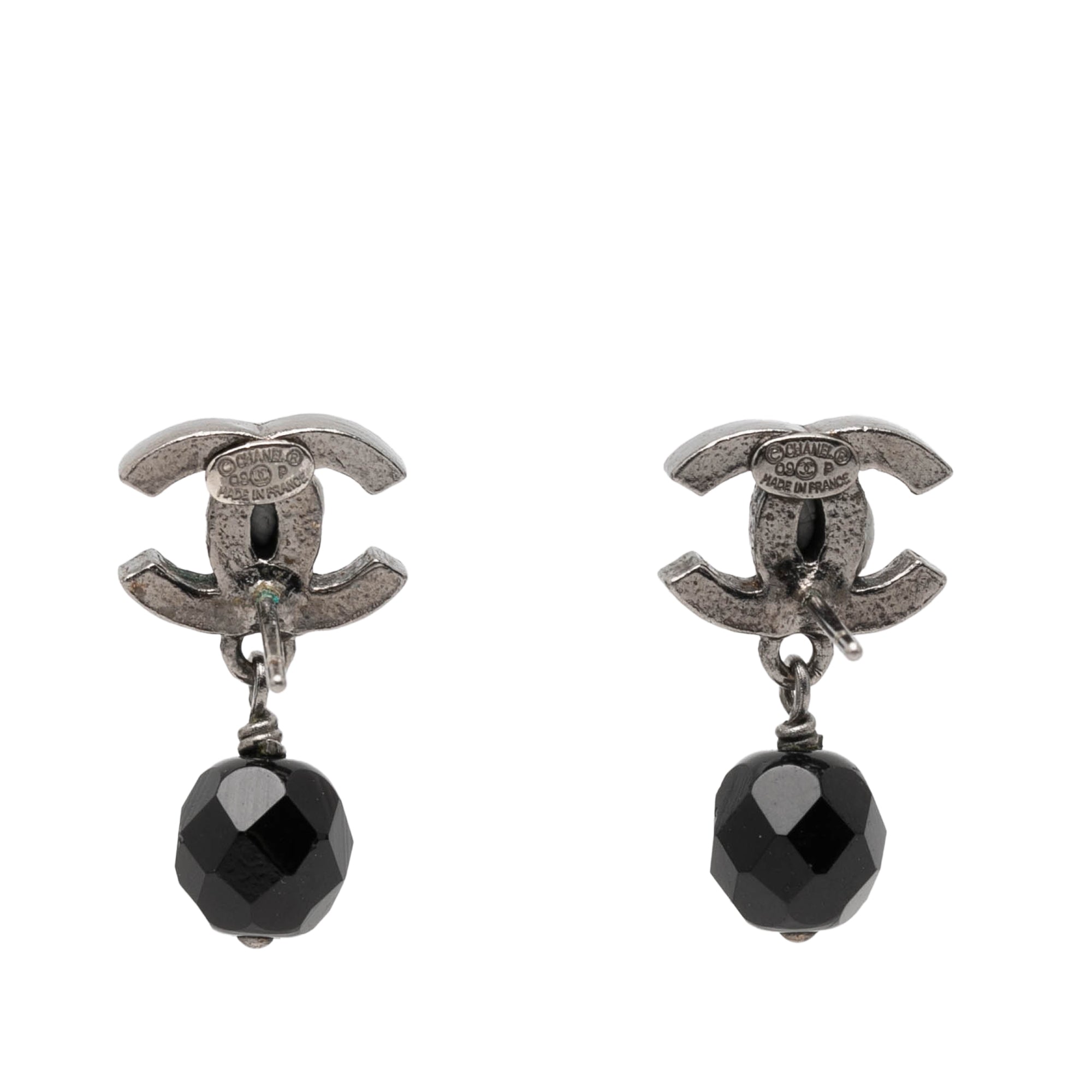 CC Brass Beaded Swing Push Back Earrings - Image 2