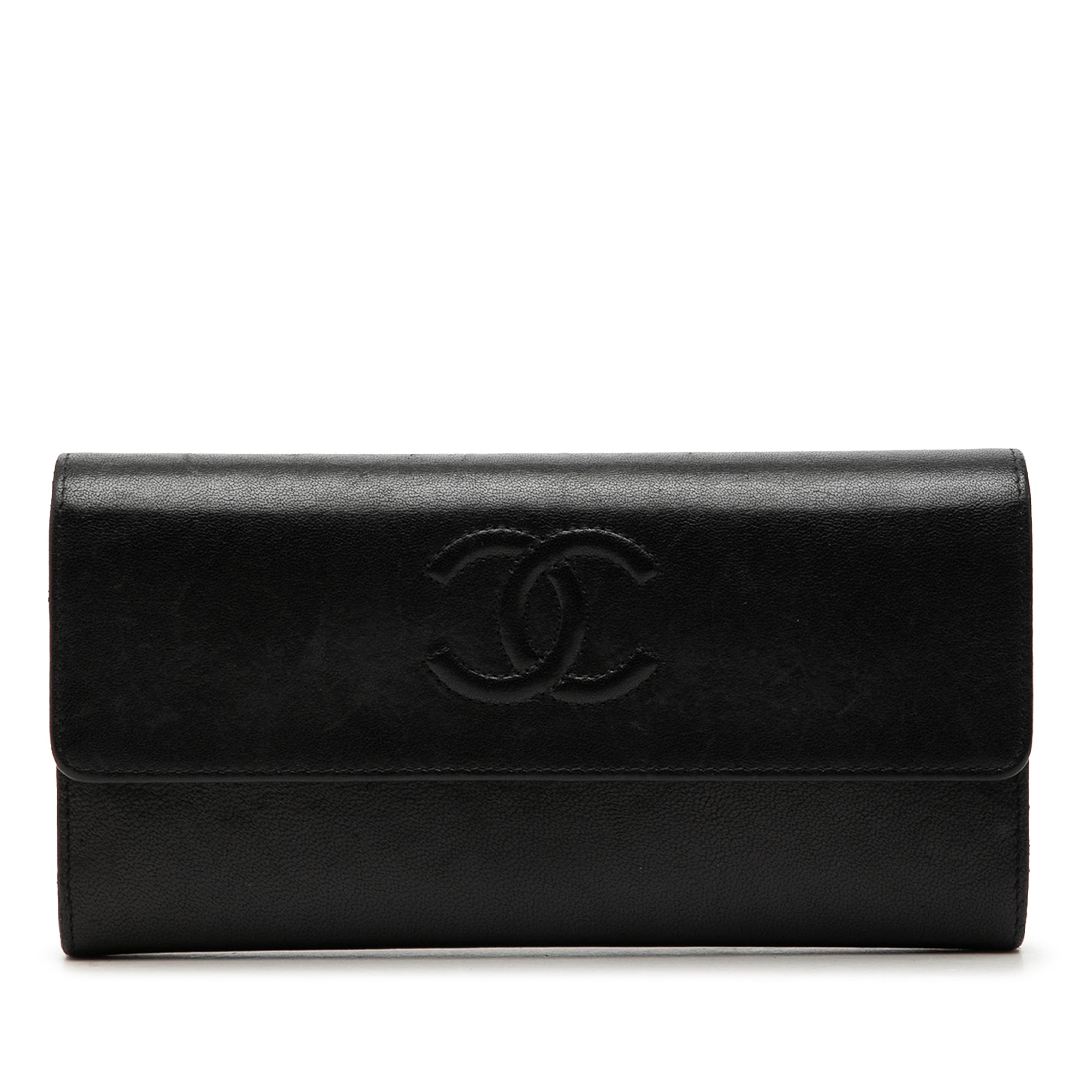 CC Goatskin Gusset Flap Long Wallet - Image 1