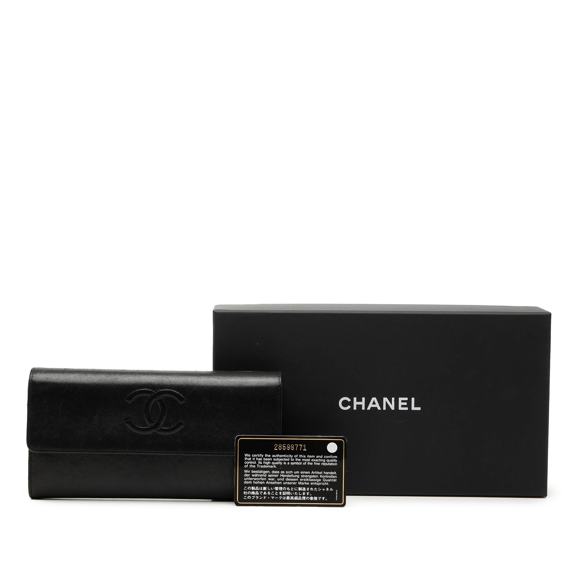 CC Goatskin Gusset Flap Long Wallet - Image 9