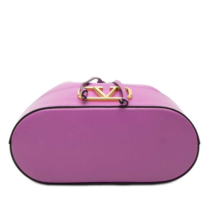 Mini Nappa VLogo Signature Chain Bucket Bag - Image 3