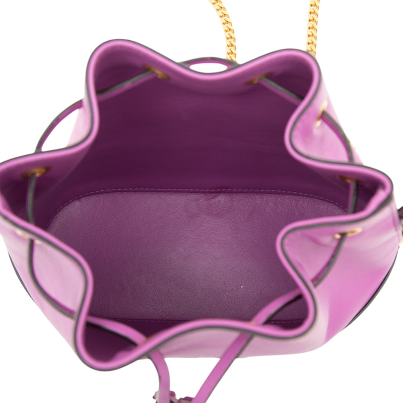Mini Nappa VLogo Signature Chain Bucket Bag - Image 4