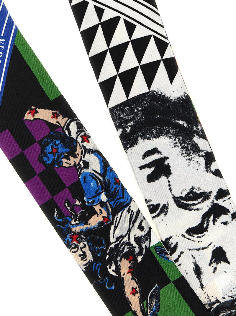 Versace Medusa Collage Silk Twill Scarf — Black Pure Scarfs