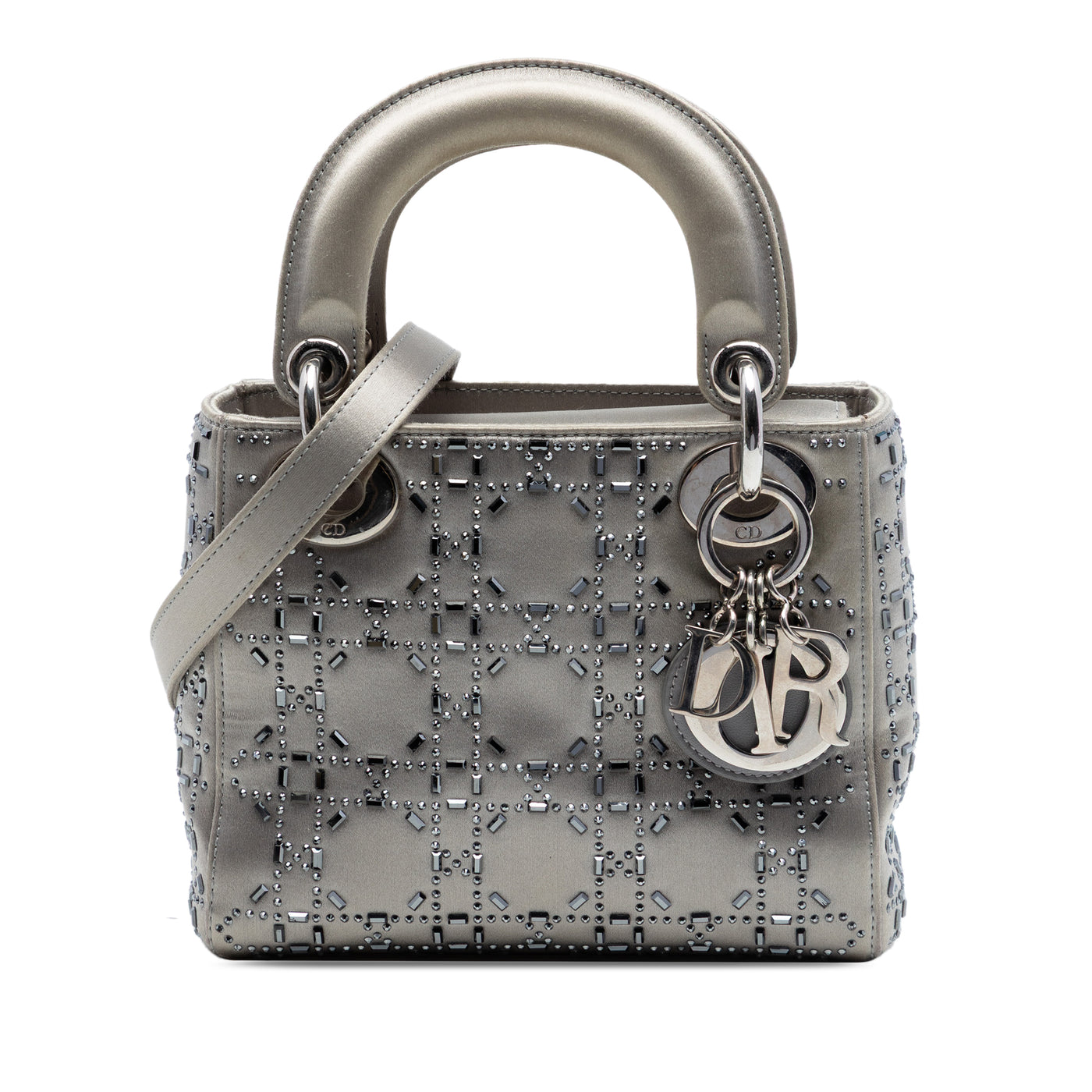 Mini Satin Cannage Crystal Embellished Lady Dior - Image 1