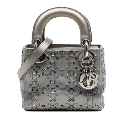 Mini Satin Cannage Crystal Embellished Lady Dior - Image 1