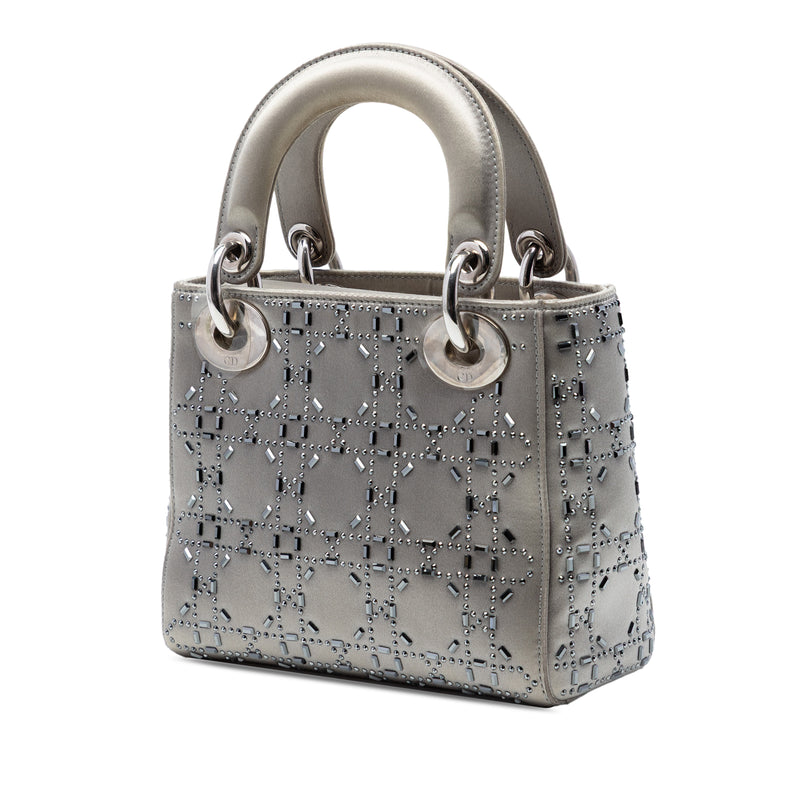Mini Satin Cannage Crystal Embellished Lady Dior - Image 2