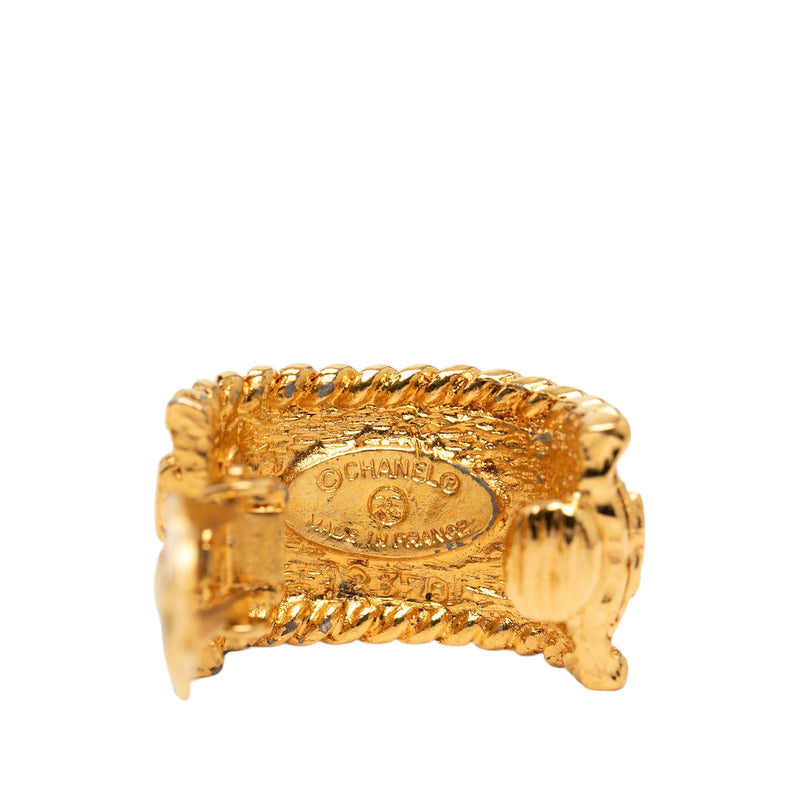 CC Gold Plated Half Hoop Clip On Earrings - Image 3