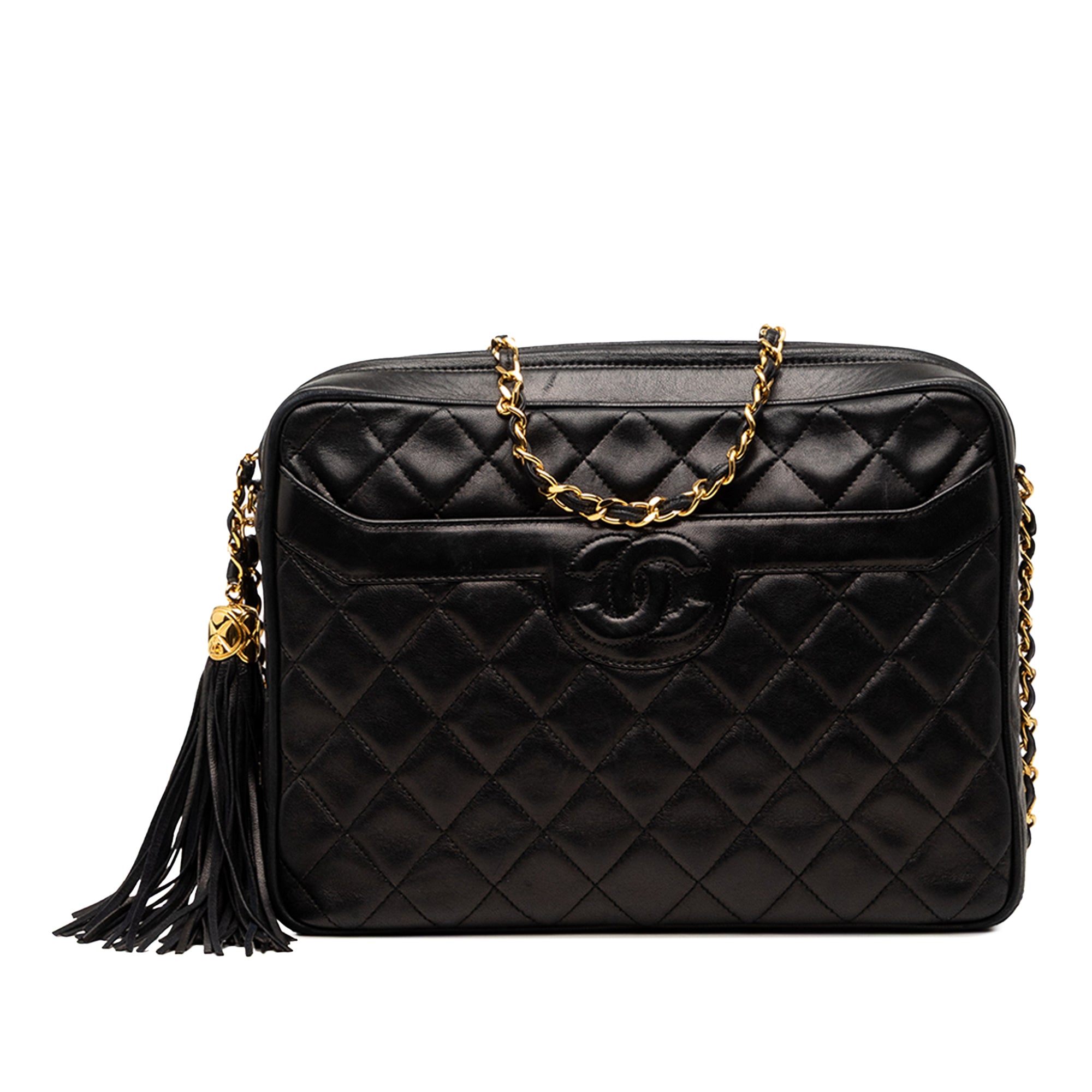 Medium CC Quilted Lambskin Tassel Camera Bag - Image 1