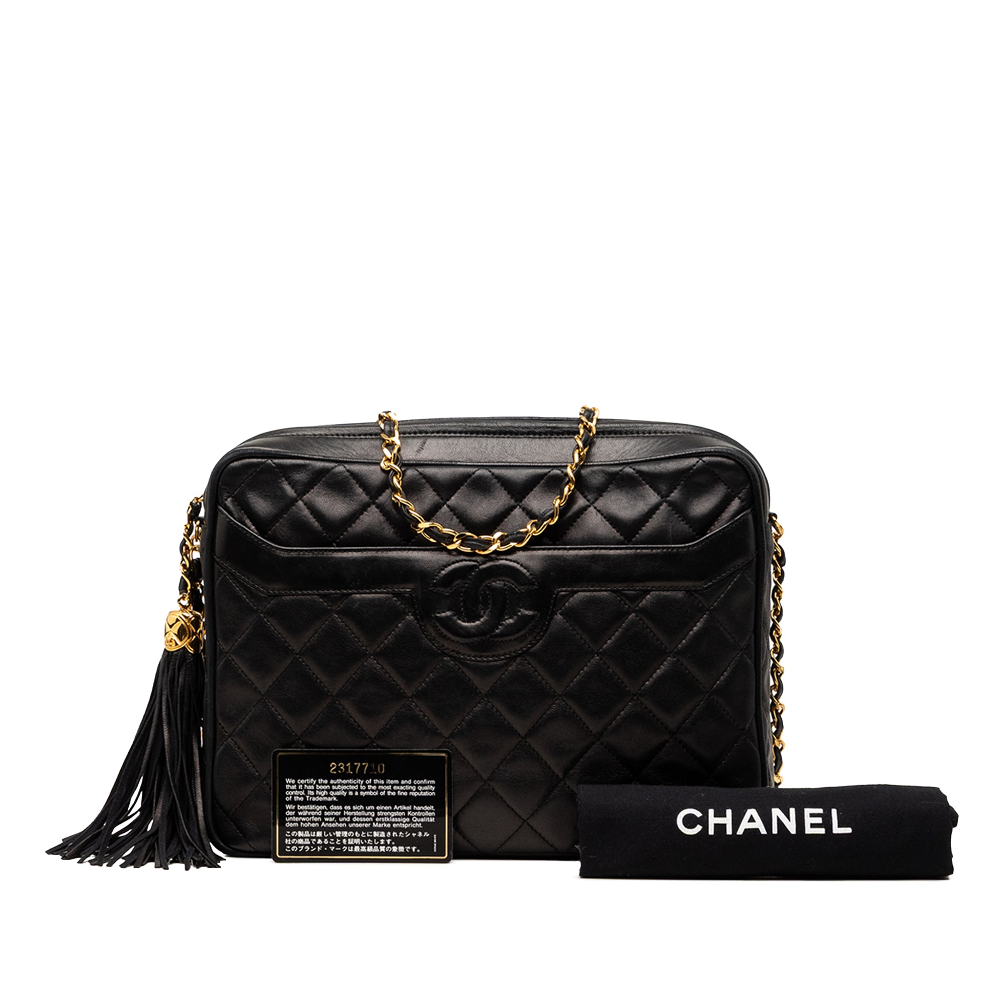 Medium CC Quilted Lambskin Tassel Camera Bag - Image 8