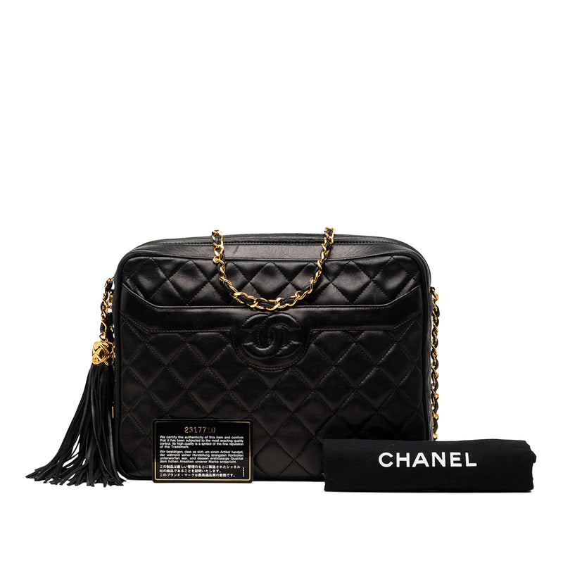 Medium CC Quilted Lambskin Tassel Camera Bag - Image 8