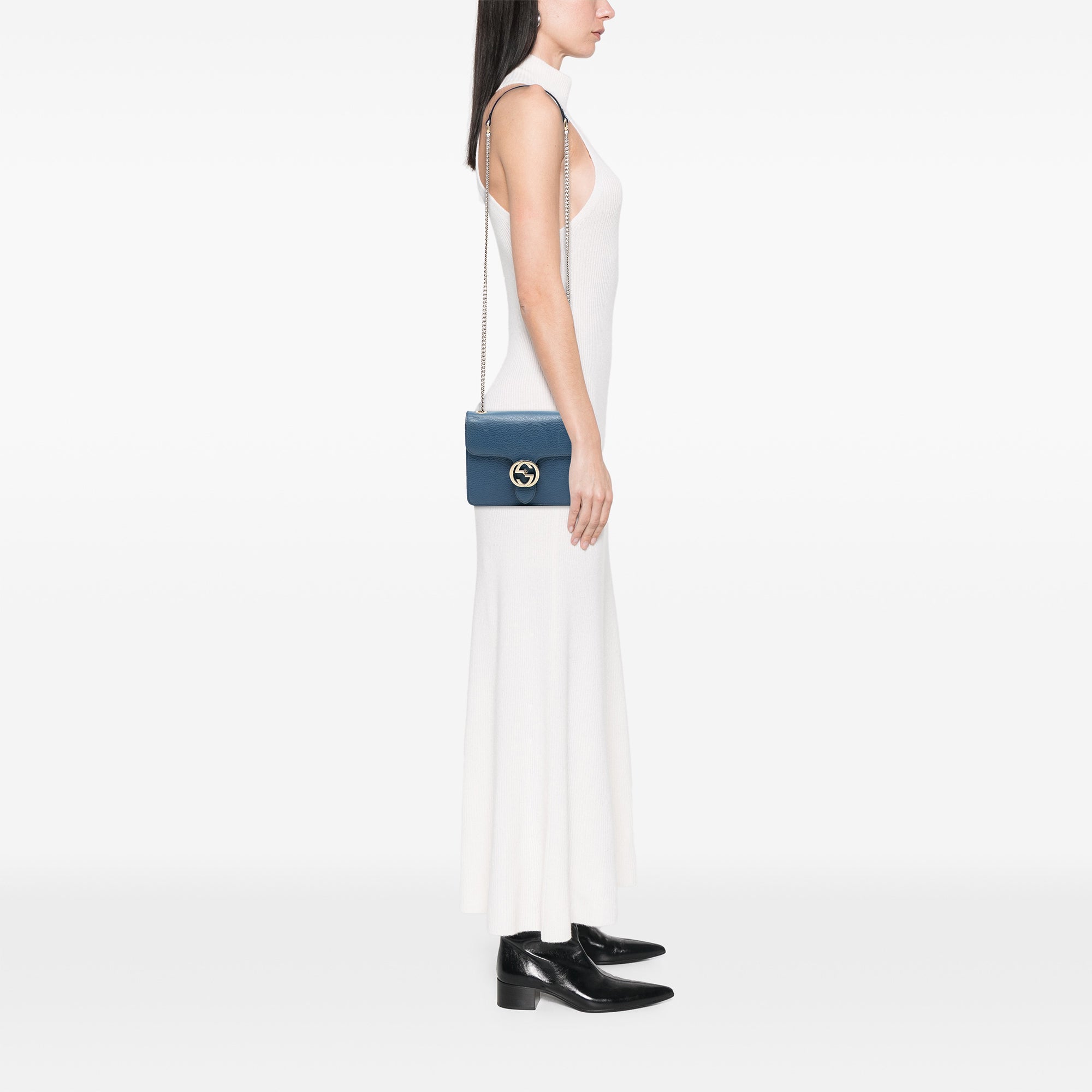 Small Dollar Calfskin Interlocking G Crossbody - Image 7
