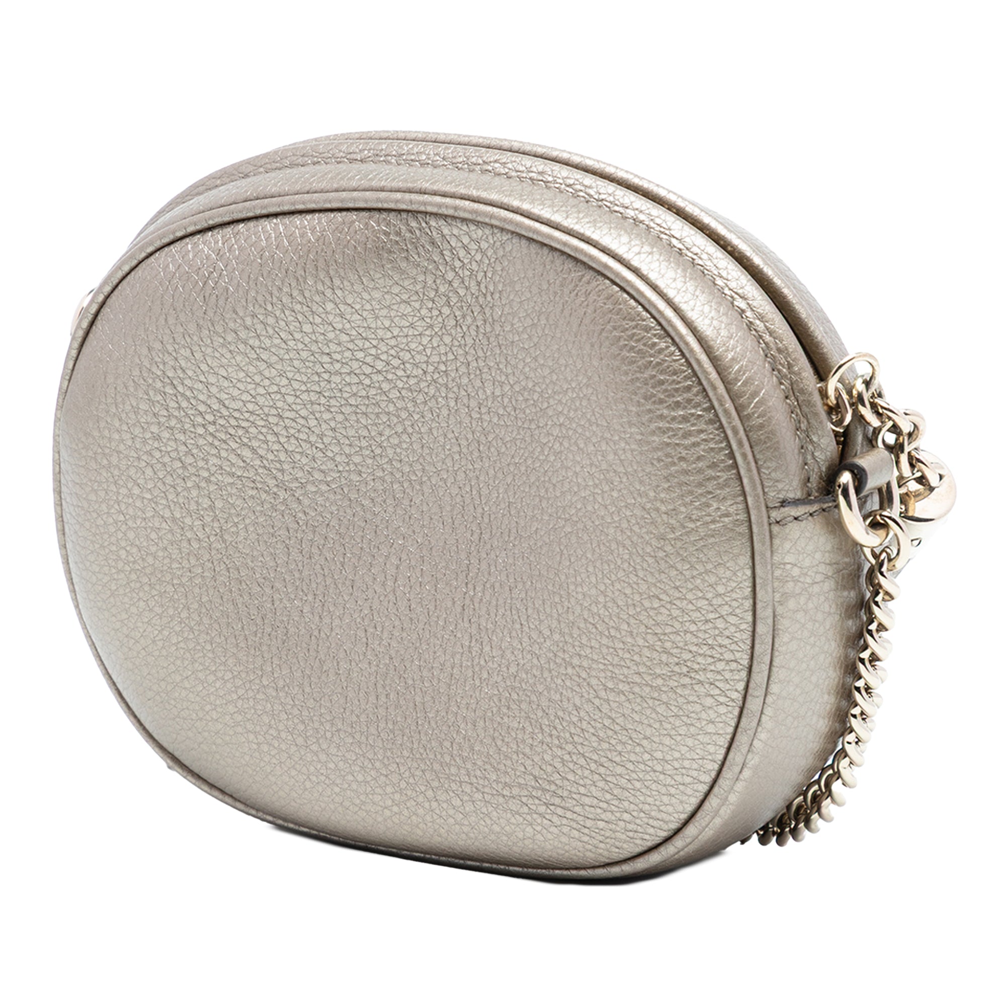 Mini Metallic Pebbled Calfskin Soho Chain Crossbody - Image 2