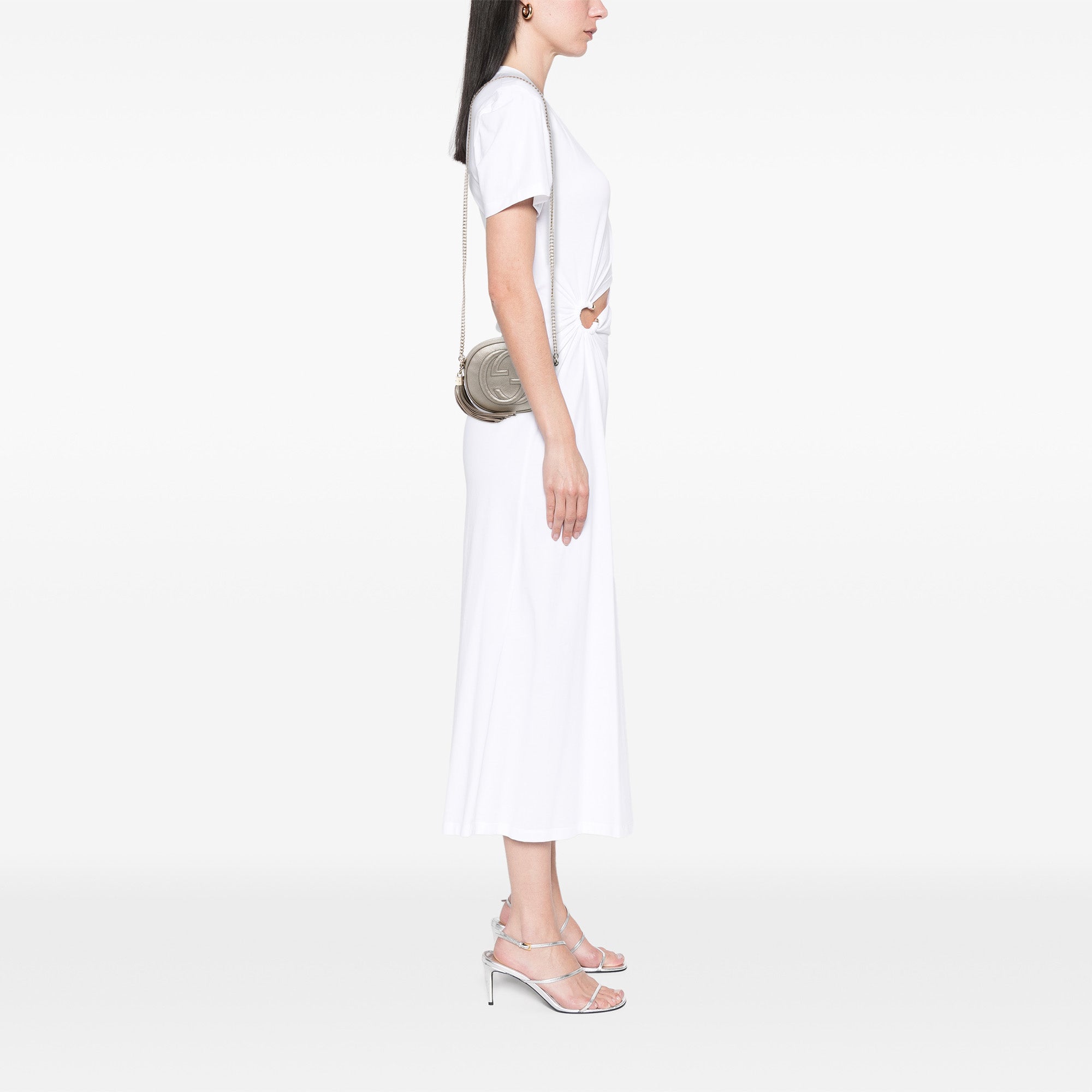 Mini Metallic Pebbled Calfskin Soho Chain Crossbody - Image 7