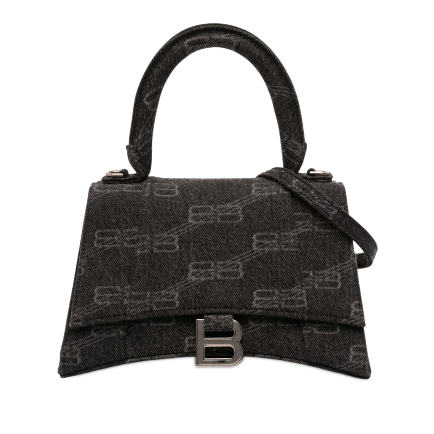 Small BB Monogram Denim Hourglass Top Handle Bag - Image 1
