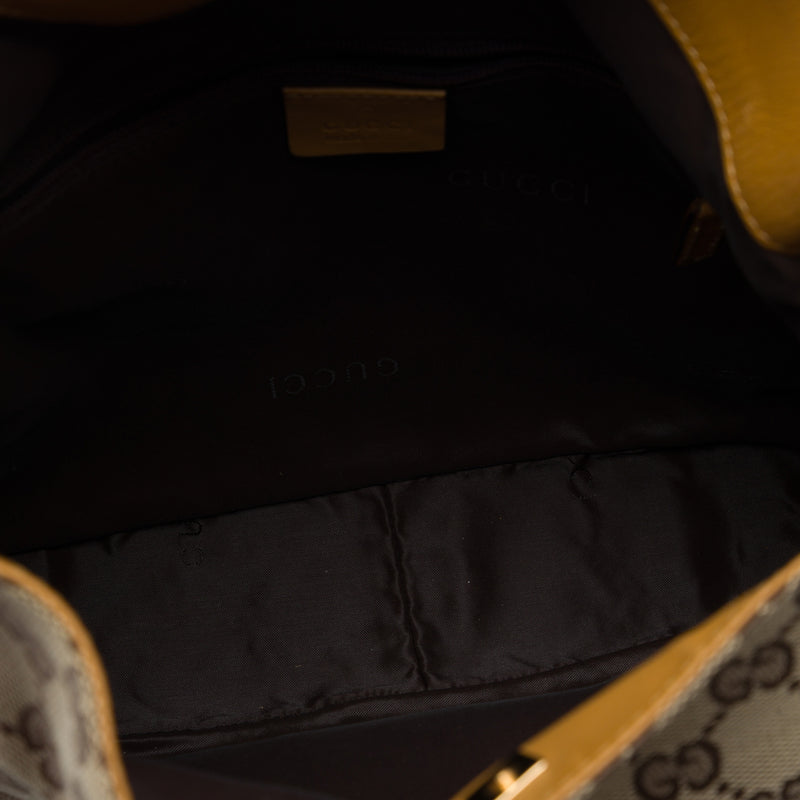 GG Canvas Bamboo Web Satchel - Image 4