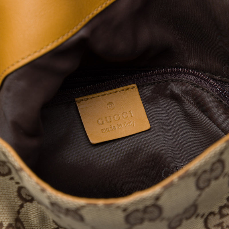 GG Canvas Bamboo Web Satchel - Image 5