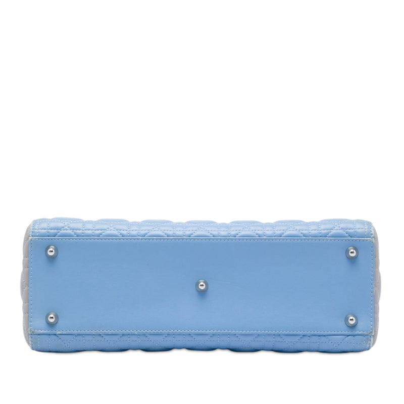 Large Bicolor Lambskin Cannage Lady Dior - Image 3