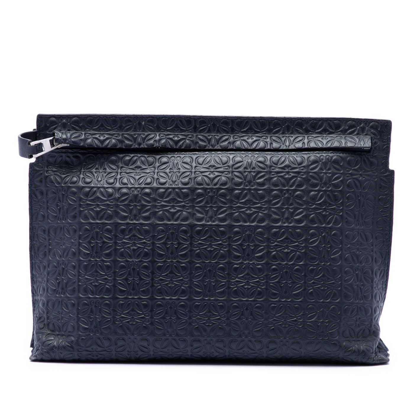Embossed Anagram Leather Repeat T Clutch - Image 1