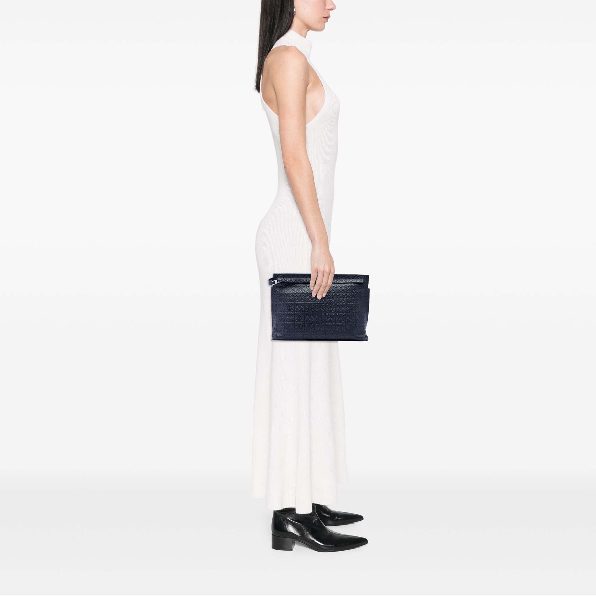 Embossed Anagram Leather Repeat T Clutch - Image 6