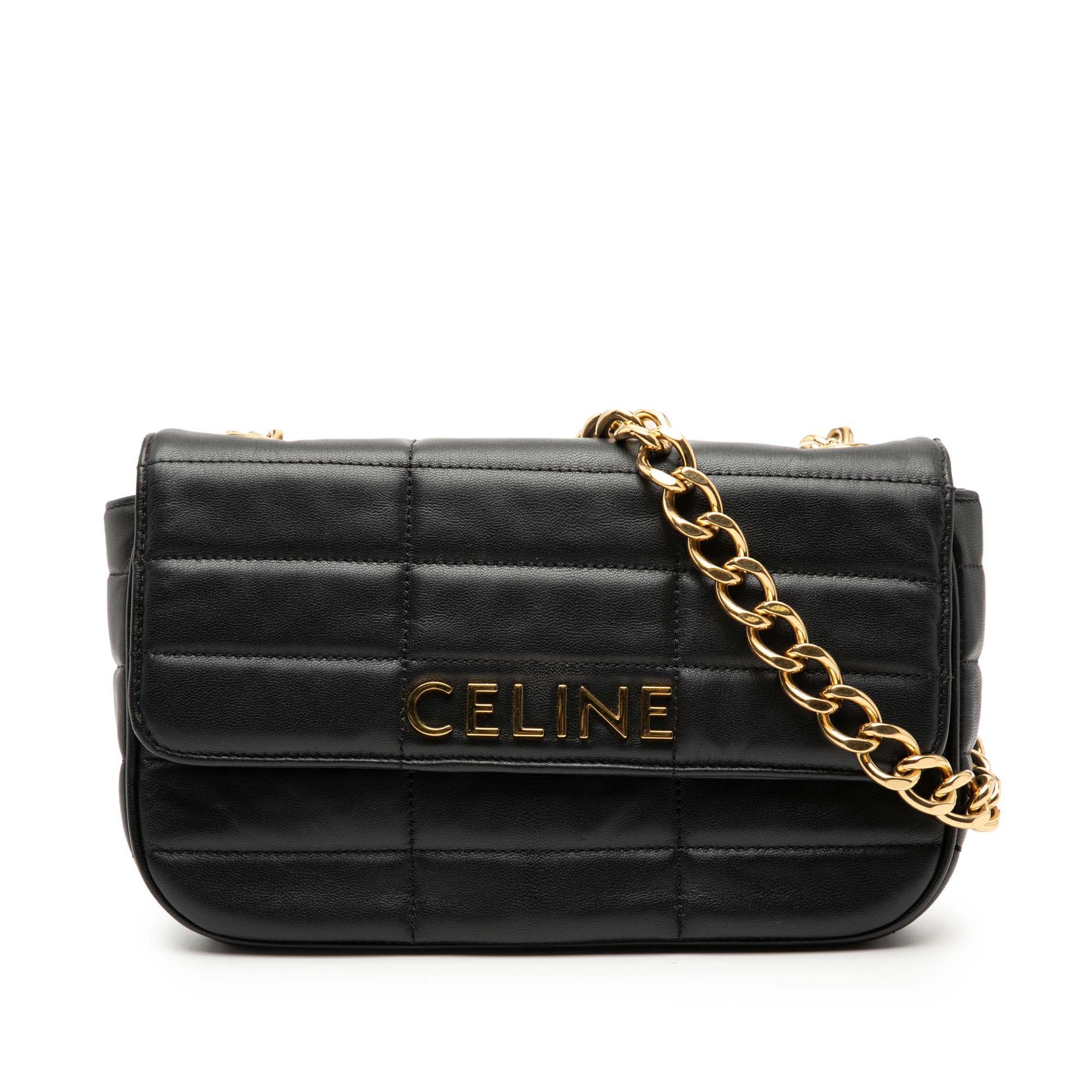 Matelasse Goatskin Monochrome Chain Shoulder Bag - Image 1