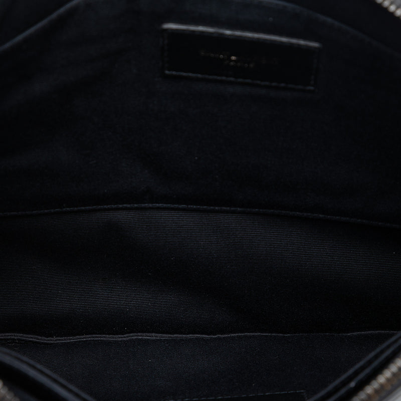 Croc Embossed Leather Monogram Clutch - Image 4