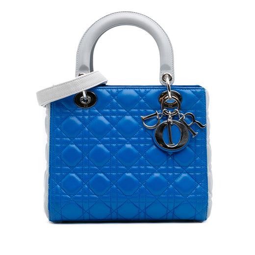 Medium Bicolor Lambskin Cannage Lady Dior - Image 1