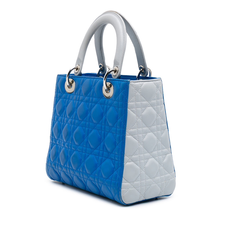 Medium Bicolor Lambskin Cannage Lady Dior - Image 2