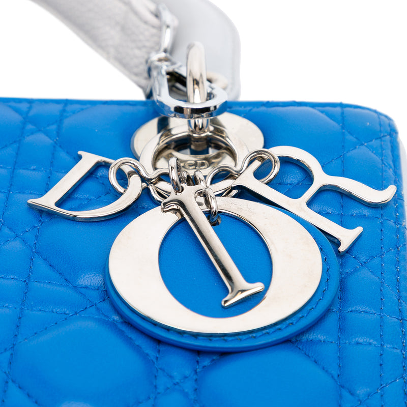 Medium Bicolor Lambskin Cannage Lady Dior - Image 7