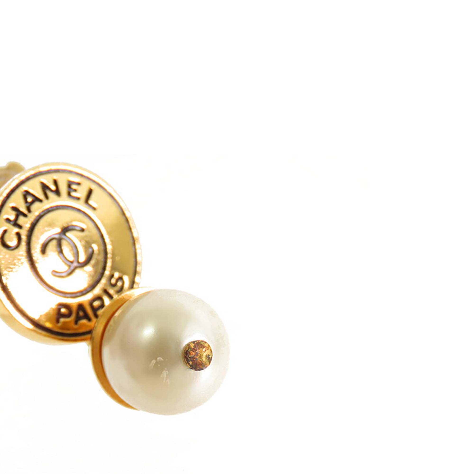 CC Gold Plated Faux Pearl Drop Clip On Earrings - Image 8