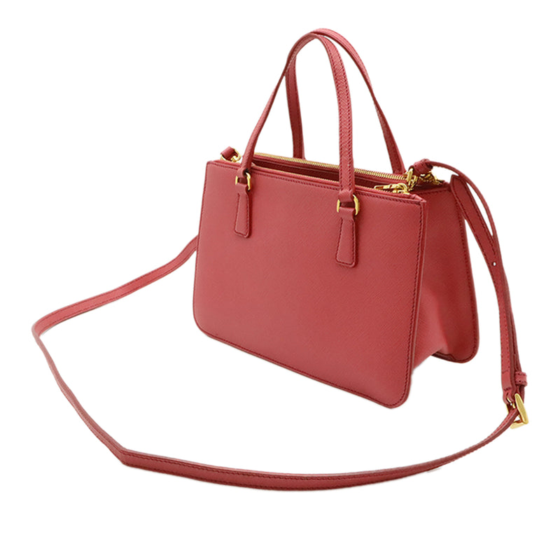Mini Saffiano Lux Galleria Double Zip Satchel - Image 2