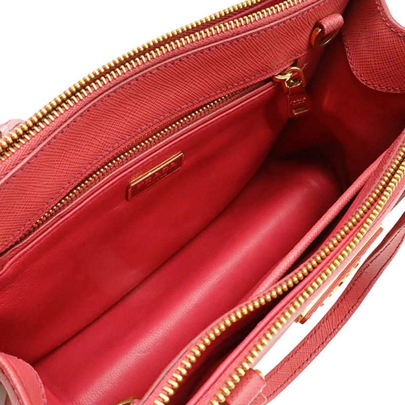 Mini Saffiano Lux Galleria Double Zip Satchel - Image 3